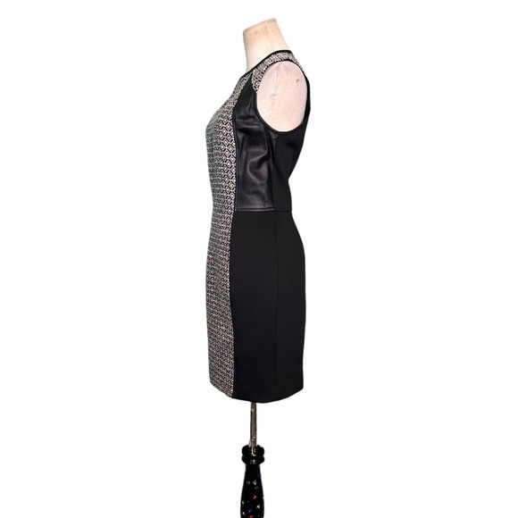 Yigal Azrouel Two Tone Jacquard Leather Scuba Paneled Pencil Dress size 6 - Picture 11 of 15